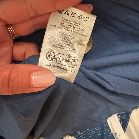 Sezane Blue and White Leopold Quilted Jacket - Picture 7 of 9